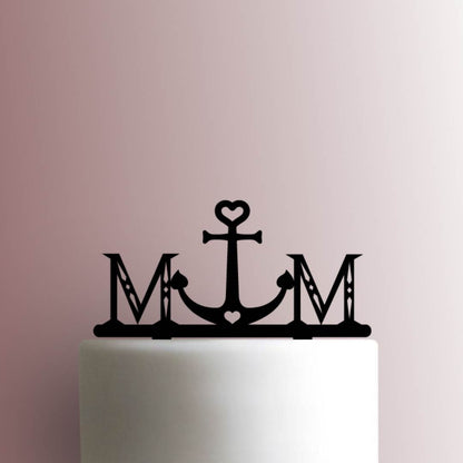 Custom Anchor Initials- Acrylic Cake Topper