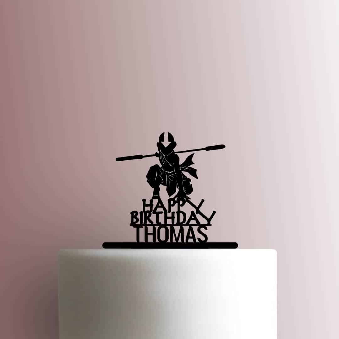 Custom Avatar The Last Airbender ? Aang Happy Birthday Name - Acrylic Cake Topper