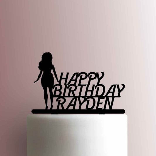 Custom Barbie Happy Birthday Name - Acrylic Cake Topper
