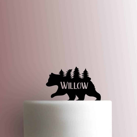 Custom Bear Forest Name - Acrylic Cake Topper