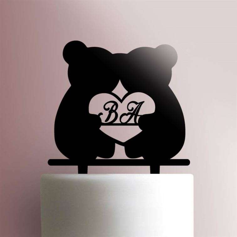 Custom Bear Heart- Acrylic Cake Topper