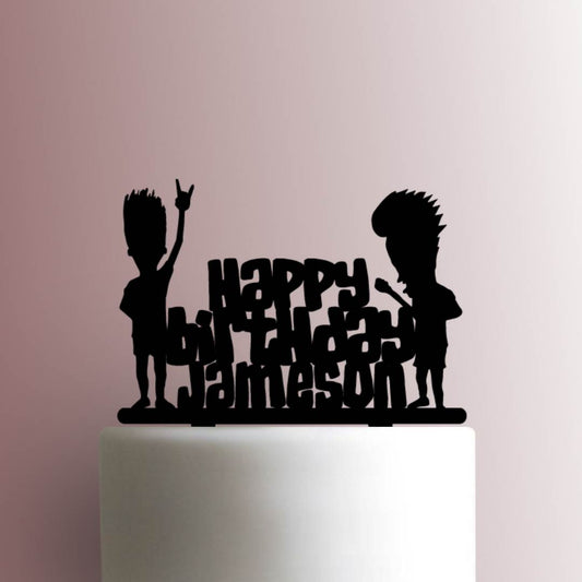 Custom Beavis and Butthead Happy Birthday Name - Acrylic Cake Topper