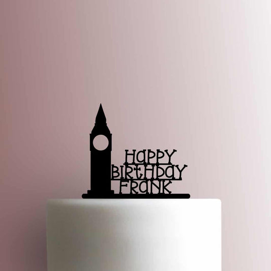 Custom Big Ben Happy Birthday Name - Acrylic Cake Topper