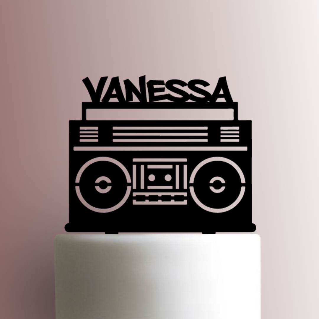 Custom Boombox Name - Acrylic Cake Topper