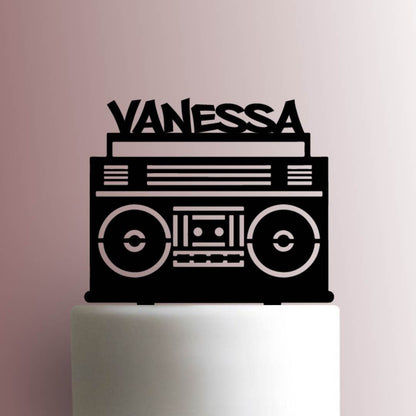 Custom Boombox Name - Acrylic Cake Topper
