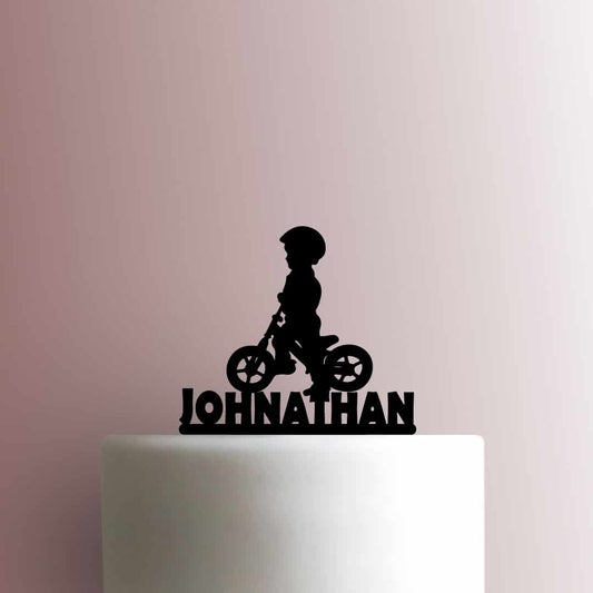 Custom Boy Riding Bike Name - Acrylic Cake Topper