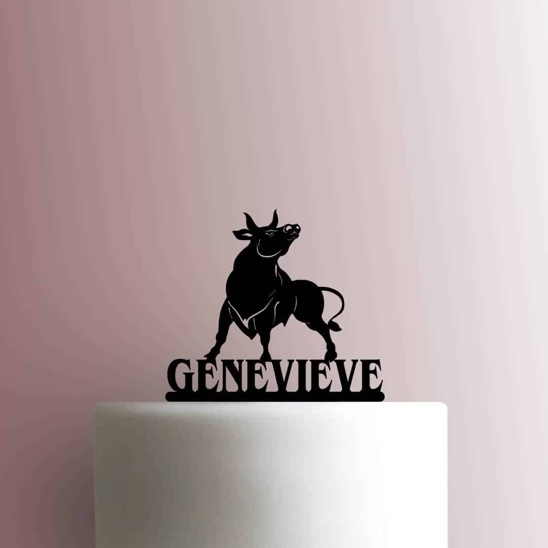 Custom Bull Body Name - Acrylic Cake Topper