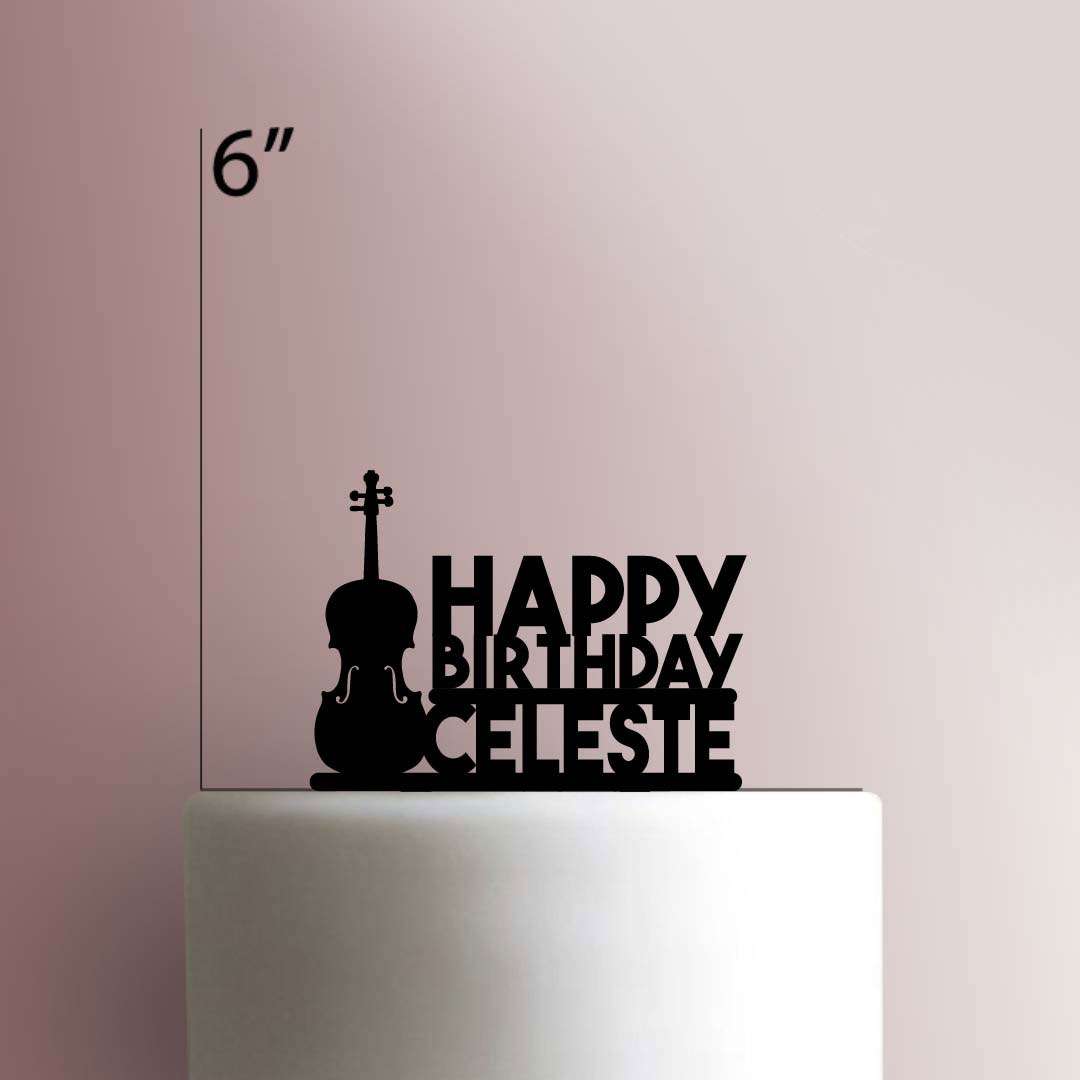 Custom Cello Birthday- Acrylic Cake Topper