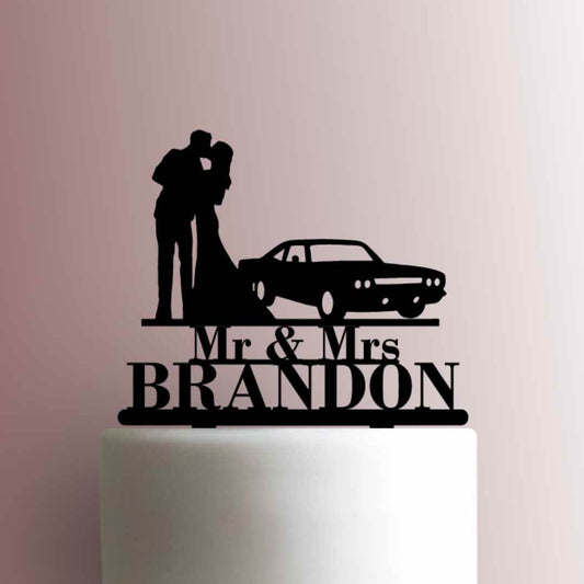 Custom Classic Muscle Car Wedding Name - Acrylic Cake Topper