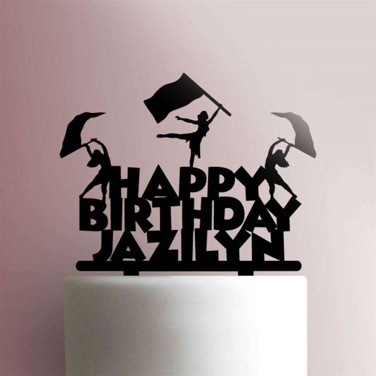 Custom Color Guard Happy Birthday- Acrylic Cake Topper