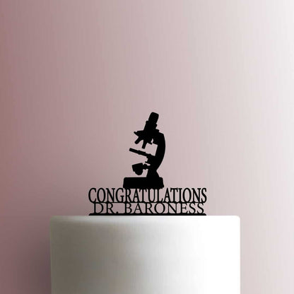 Custom Congratulations Microscope Name - Acrylic Cake Topper