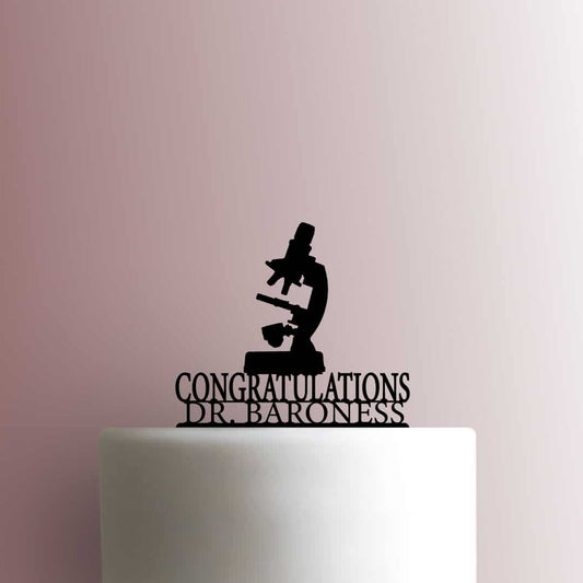 Custom Congratulations Microscope Name - Acrylic Cake Topper