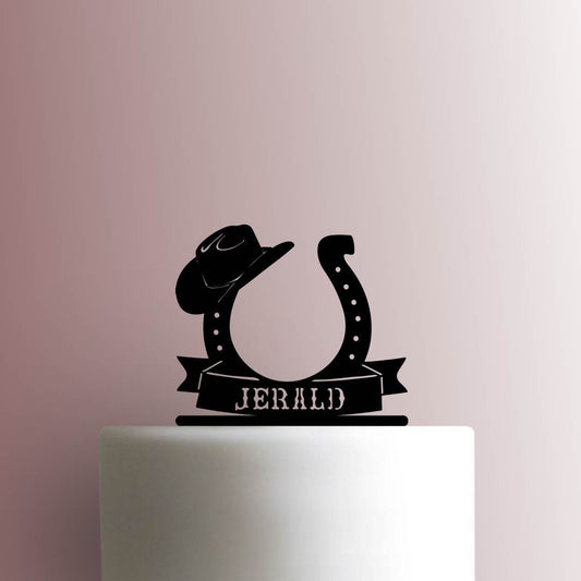 Custom Cowboy Horseshoe - Acrylic Cake Topper