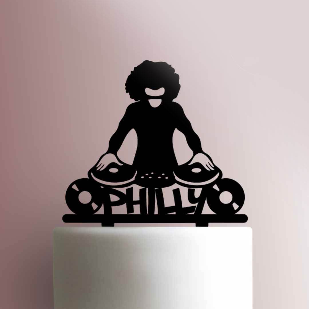 Custom DJ Afro Guy- Acrylic Cake Topper
