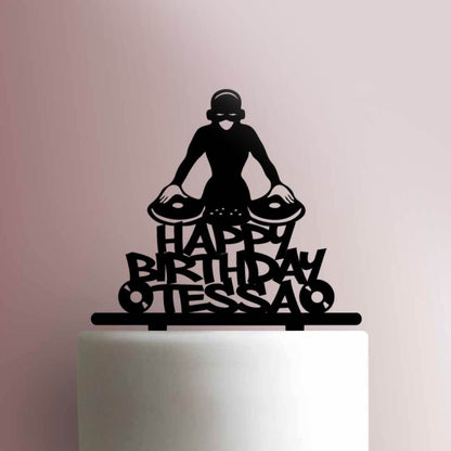 Custom DJ Happy Birthday Girl- Acrylic Cake Topper