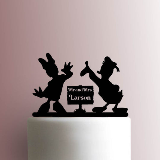 Custom Donald and Daisy Duck Wedding Name - Acrylic Cake Topper