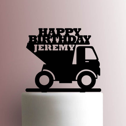 Custom Dump Truck Happy Birthday Name - Acrylic Cake Topper