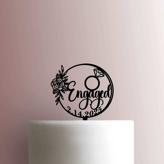 Custom Engaged Date - Acrylic Cake Topper
