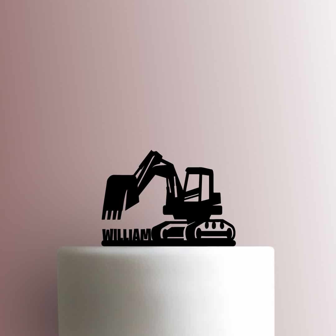 Custom Excavator Name - Acrylic Cake Topper