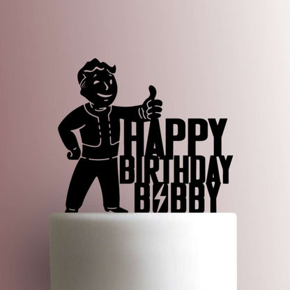 Custom Fallout Vault Boy Happy Birthday- Acrylic Cake Topper