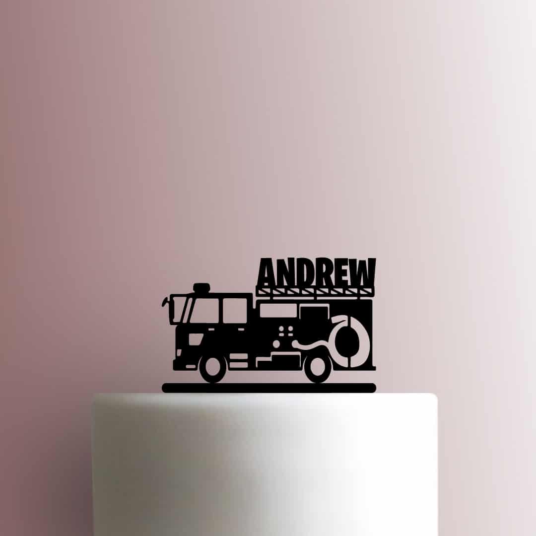 Custom Fire Truck Name - Acrylic Cake Topper
