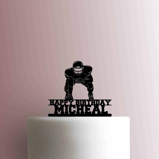 Custom Football Player Happy Birthday Name - Acrylic Cake Topper