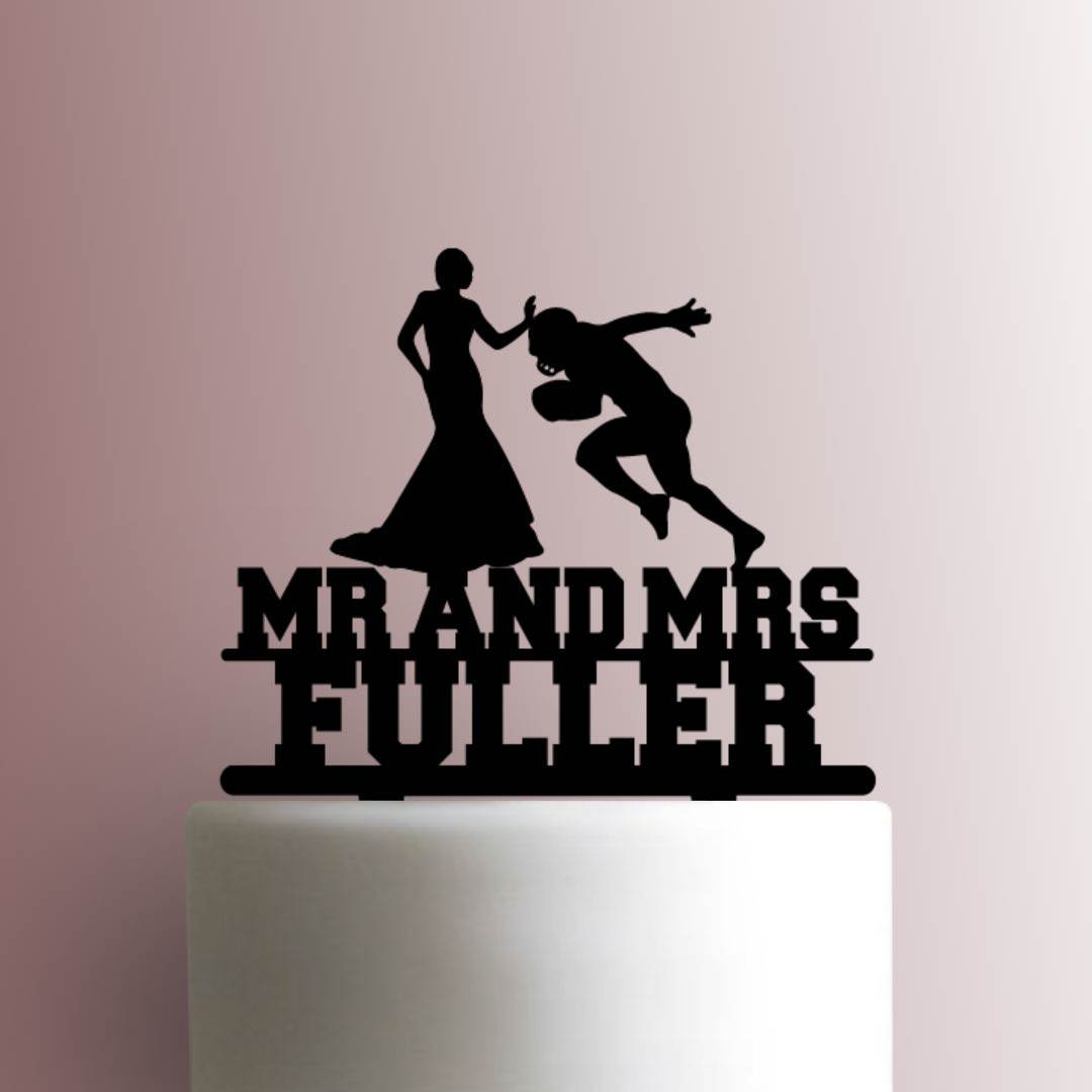 Custom Football Wedding Name - Acrylic Cake Topper