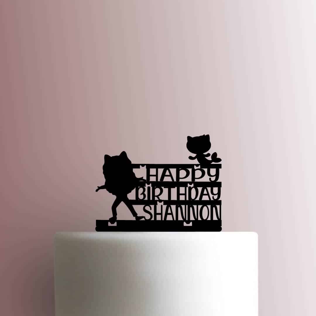 Custom Gabbys Dollhouse Happy Birthday Name - Acrylic Cake Topper