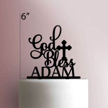 Custom God Bless- Acrylic Cake Topper