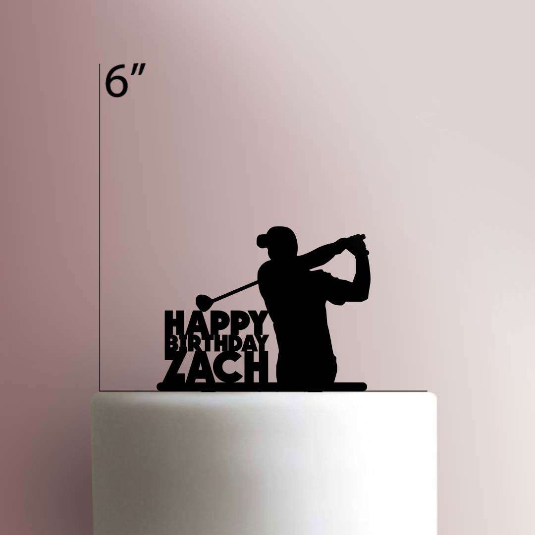 Custom Golf Happy Birthday- Acrylic Cake Topper
