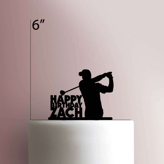 Custom Golf Happy Birthday- Acrylic Cake Topper
