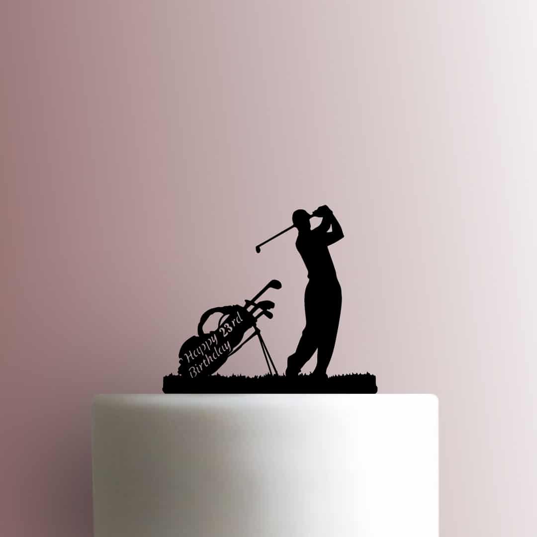 Custom Golf Happy Birthday Age - Acrylic Cake Topper