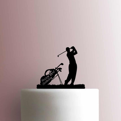 Custom Golf Happy Birthday Age - Acrylic Cake Topper