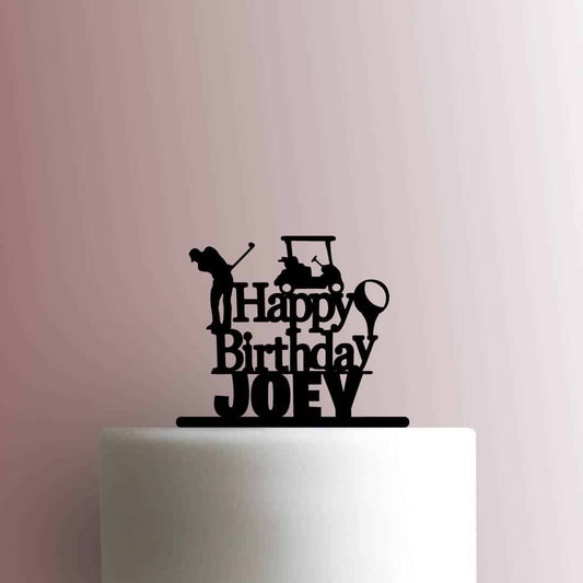 Custom Golf Happy Birthday Name - Acrylic Cake Topper