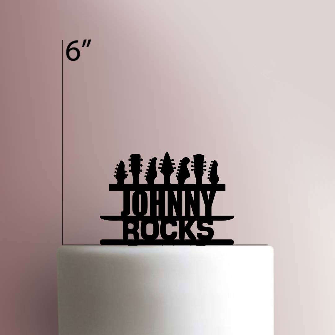 Custom Guitar Rocks- Acrylic Cake Topper