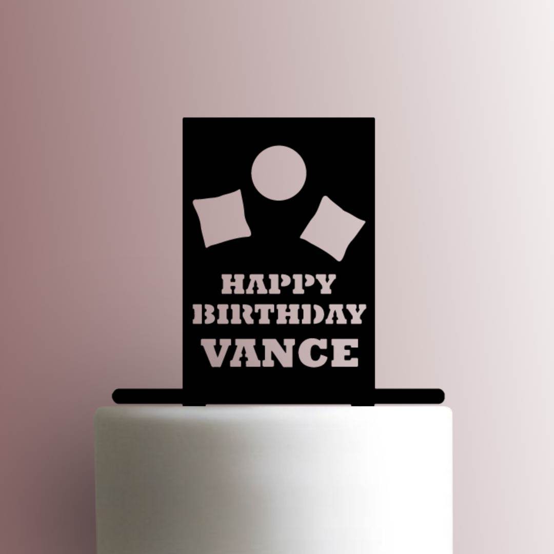 Custom Happy Birthday Cornhole Toss - Acrylic Cake Topper