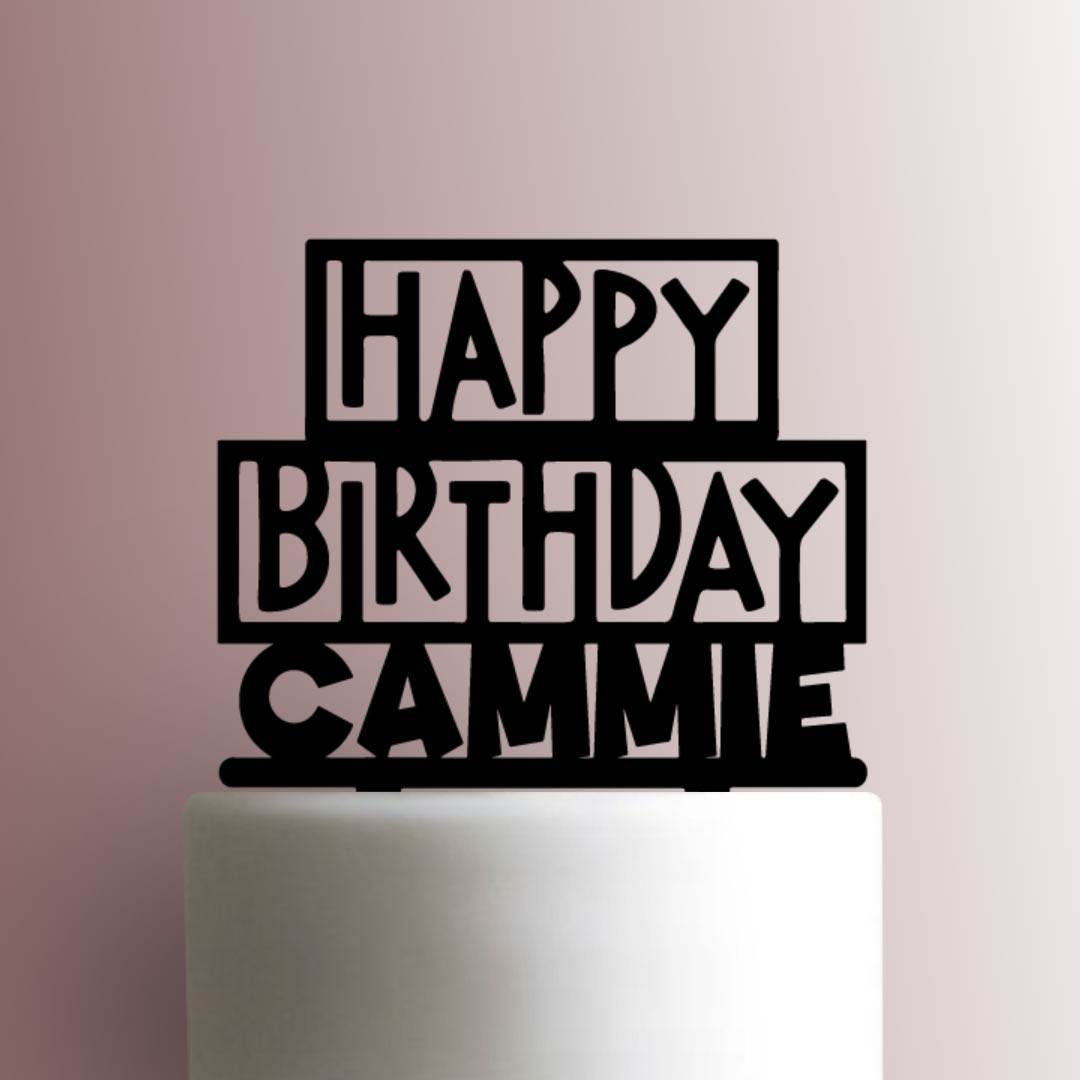 Custom Happy Birthday Name - Acrylic Cake Topper