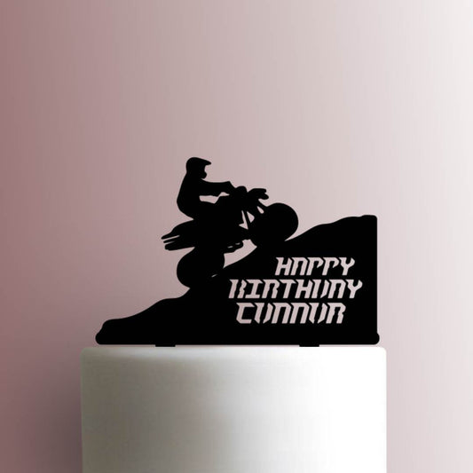 Custom Happy Birthday Name ATV Driver - Acrylic Cake Topper