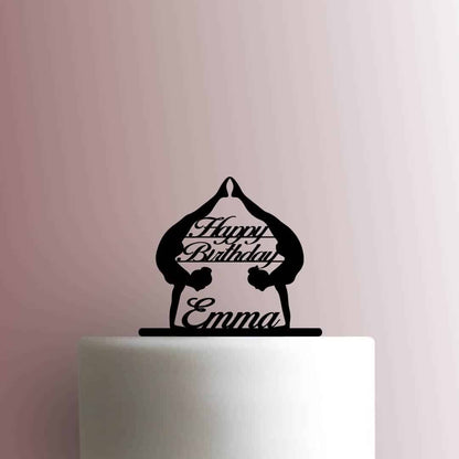 Custom Happy Birthday Name Gymnastics - Acrylic Cake Topper