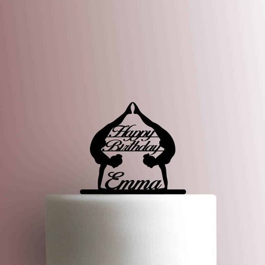 Custom Happy Birthday Name Gymnastics - Acrylic Cake Topper