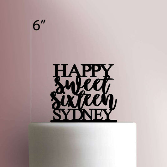 Custom Happy Sweet Sixteen- Acrylic Cake Topper