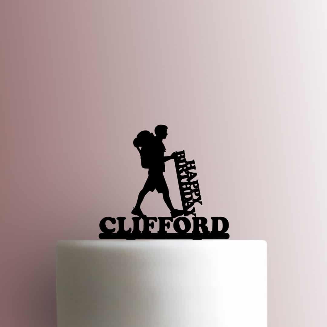 Custom Hiker Happy Birthday Name - Acrylic Cake Topper