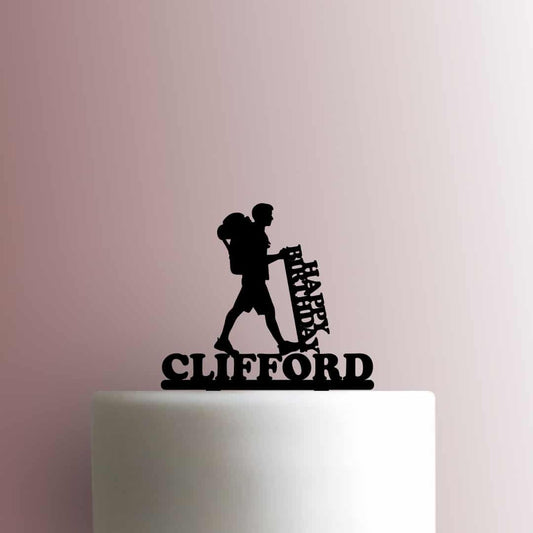 Custom Hiker Happy Birthday Name - Acrylic Cake Topper