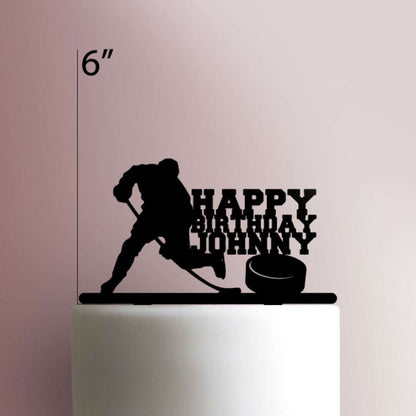 Custom Hockey Happy Birt- Acrylic Cake Topper