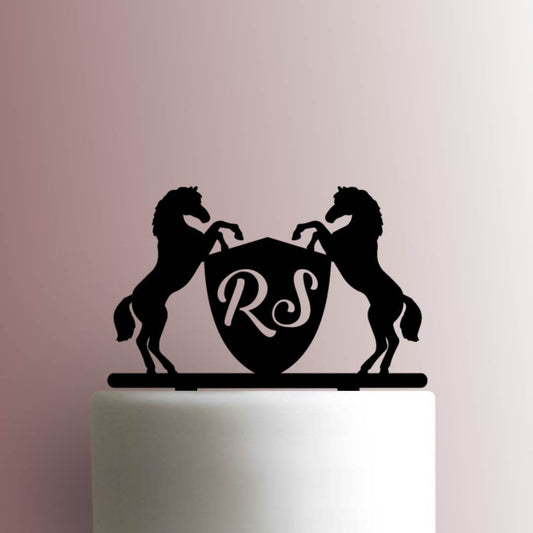 Custom Horse Shield Initials - Acrylic Cake Topper