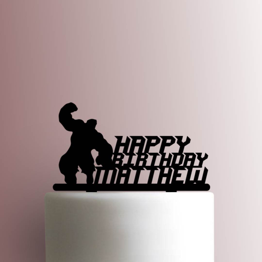 Custom Hulk Happy Birthday Name - Acrylic Cake Topper