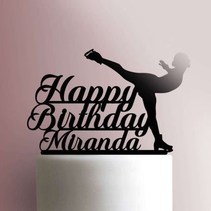 Custom Ice Skating Happy Birthday- Acrylic Cake Topper