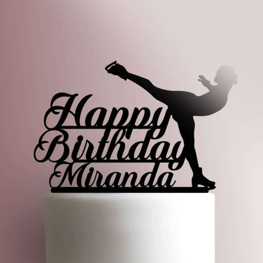 Custom Ice Skating Happy Birthday- Acrylic Cake Topper