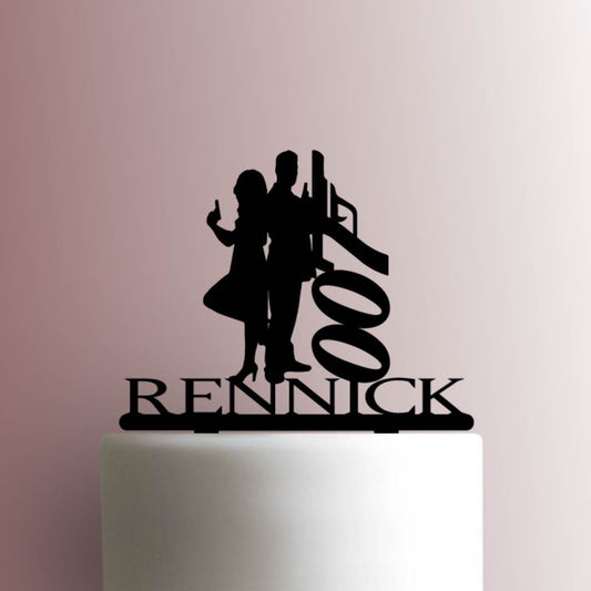 Custom James Bonds 007 Wedding Name - Acrylic Cake Topper