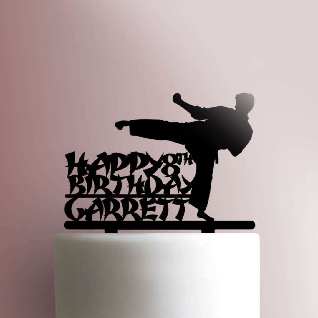 Custom Karate Number Happy Birthday- Acrylic Cake Topper